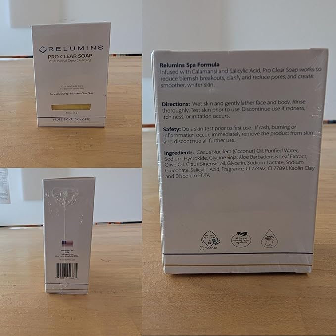 Relumins Pro Clear Skincare Set, Advanced Botanical Formula with Salicylic Acid, 4-in-1 Complete Clear Skin System to Control Pimple and Breakouts with 5-Piece Zit & Blackhead Removal Tool