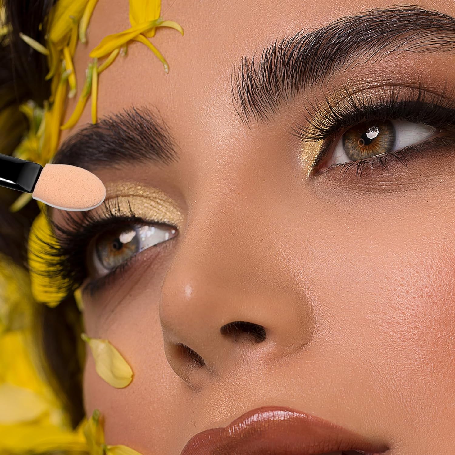 50 Pcs Disposable Eyeshadow Applicators Makeup Applicator Sticks Black Eye Shadow Applicators Dual Sides Disposable Eyeshadow-Applicators for Women Cosmetic Tool