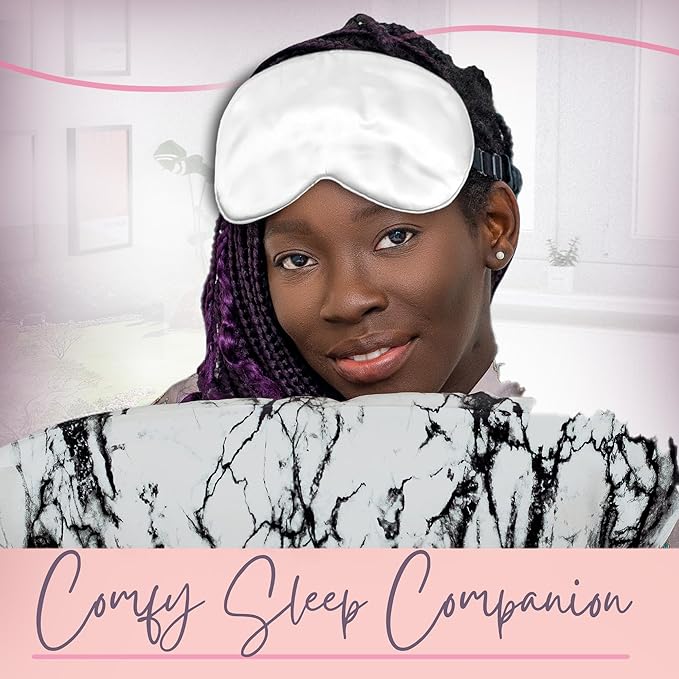 CELESTIAL SILK 100% Silk Sleep Mask for Women with Silk Covered Elastic Strap, Eye Mask for Sleeping (One Size, White)