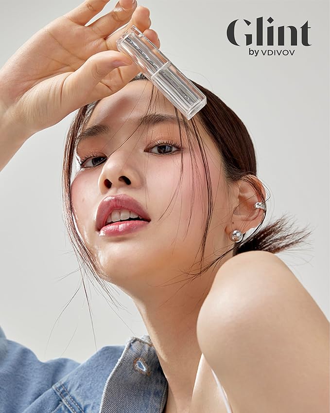 Glint Glow Lip Balm (Ballet Shoes, 0.1oz) - Moisturizing Stain Lipstick with Shine for Natural Lips, Tinted Treatment. Luxurious Korean Skin Care Makeup. Chapped, Dry, Cracked