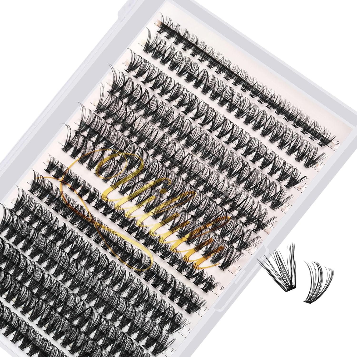 Lash Clusters Individual Lashes D Curl 30+40D 0.07D 9-16 MIX 280 Clusters Lashes DIY Lash Extensions at Home False Lashes Wispy Eye Lash Clusters