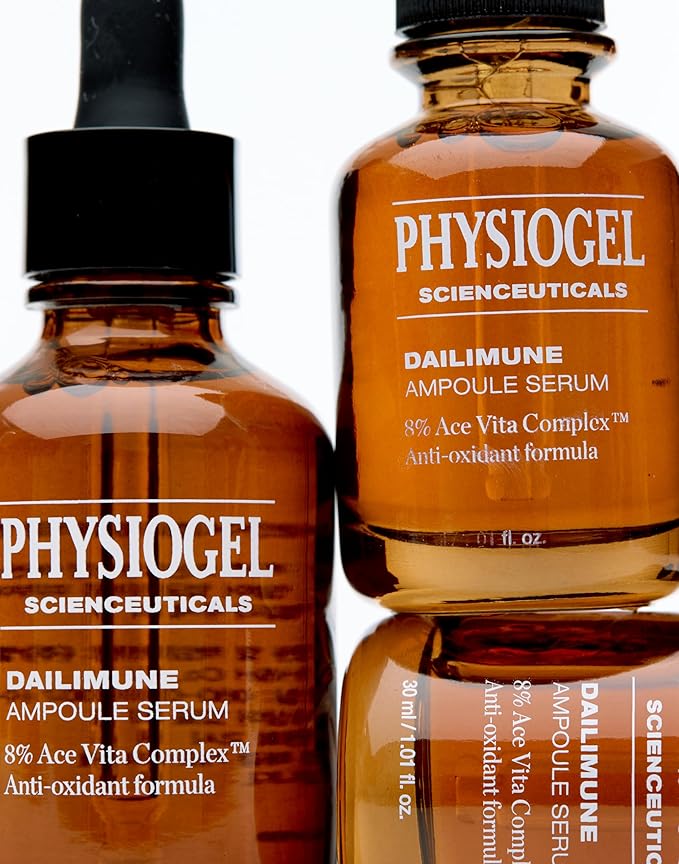 Physiogel Scienceuticals Dailimune Ampoule Vitamin C Face Serum Strengthens Skin Barrier Antioxidant, Moisturizing, Brightening, Soothing & Hydrating Serum Vitamin E & B5 Skincare Face Essence