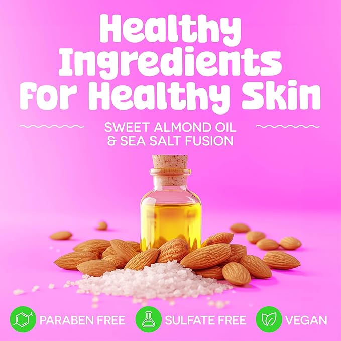 BeYOUtiful Coconut Lime Body Sugar Scrub for Kids & Teens - Gentle Exfoliating Scrub with Shea, Sweet Almond Oil & Vitamin E, Cruelty-Free, 16 oz