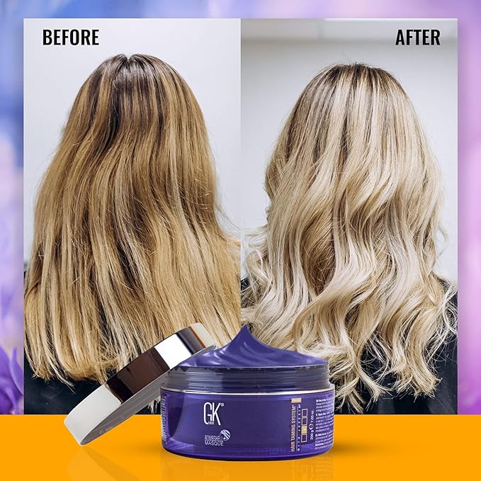 GK HAIR Global Keratin Ultra Blonde Bombshell Masque (7.05 Fl Oz/200 g) Semi-Permanent Long Lasting Hair Toning Color Pigments Moisturizing Styling and Coloring Mask for All Hair Types Unisex