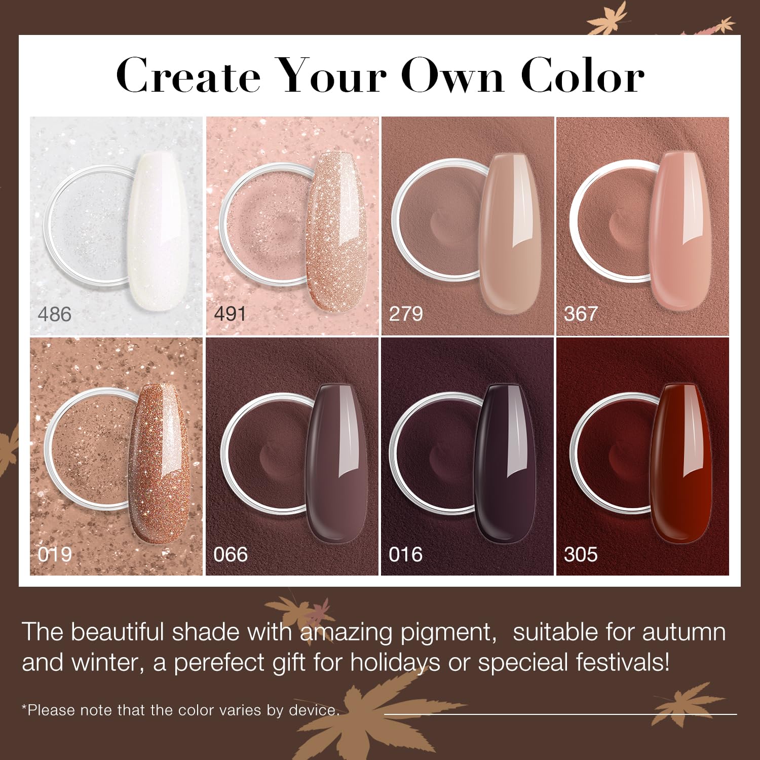 AZUREBEAUTY Dip Nails Powder Starter Kit 8 Colors with Nail Sticks Nude Brown Giltter Shimmer Set Nail Art Base Glossy Matte Top Coat Activator Essential Liquid Manicure DIY Salon 30 PCS