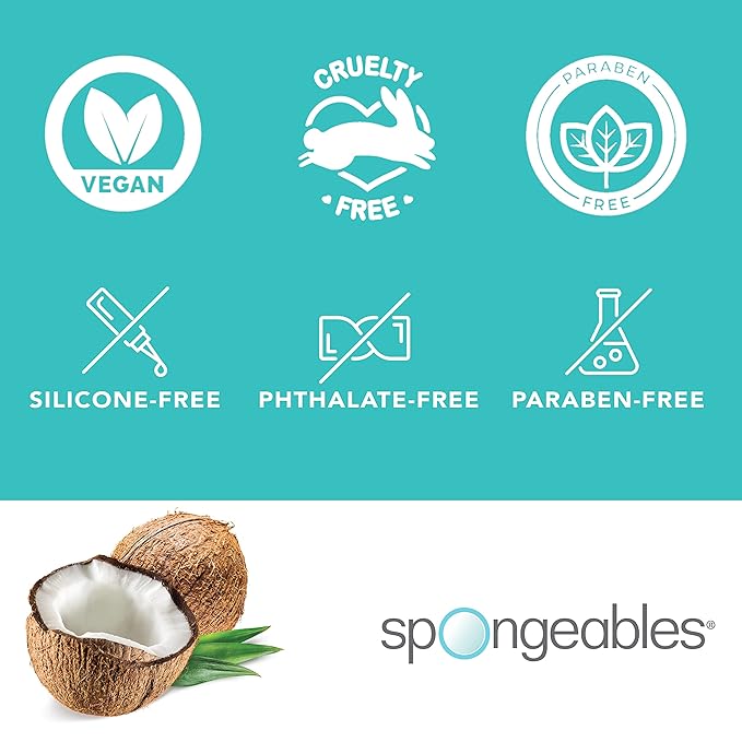 Spongables Pedi Scrub Foot Exfoliating 20+ Wash Sponge, Coconut Colada, 2 Count