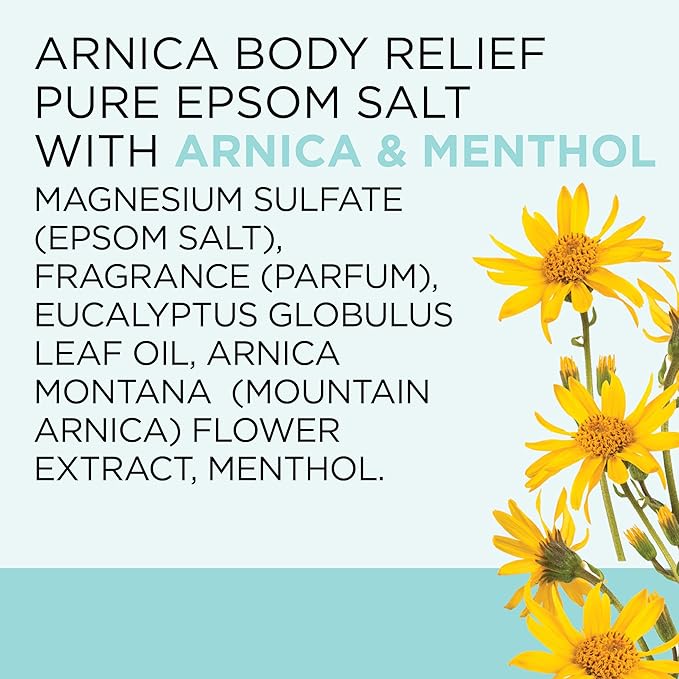 Dr Teal's Epsom Salt Magnesium Soak, Arnica Body Relief with Arnica, Menthol & Essential Oils, 3 lbs