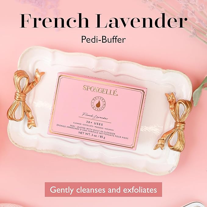 Spongelle Pedi Buffer 30+ Uses Bath Mitts and Cloths, French Lavender