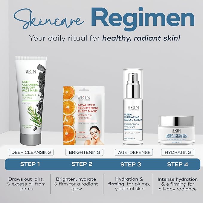 Hyaluronic Acid & Collagen Face Serum - Anti-Aging, Hydrating, Fine Lines, Wrinkles & Acne Scar Treatment - Dermatologist Tested Korean Skincare - Clean Beauty, Cruelty-Free - 1.69 oz