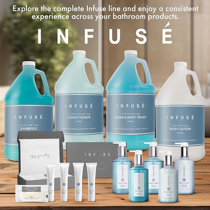 1 Liter Hand Wash Refill Bag For Soap Dispensers | Bulk Toiletries for Vacation Rentals, and Home Bathroom Showers | White Tea and Coconut | Single