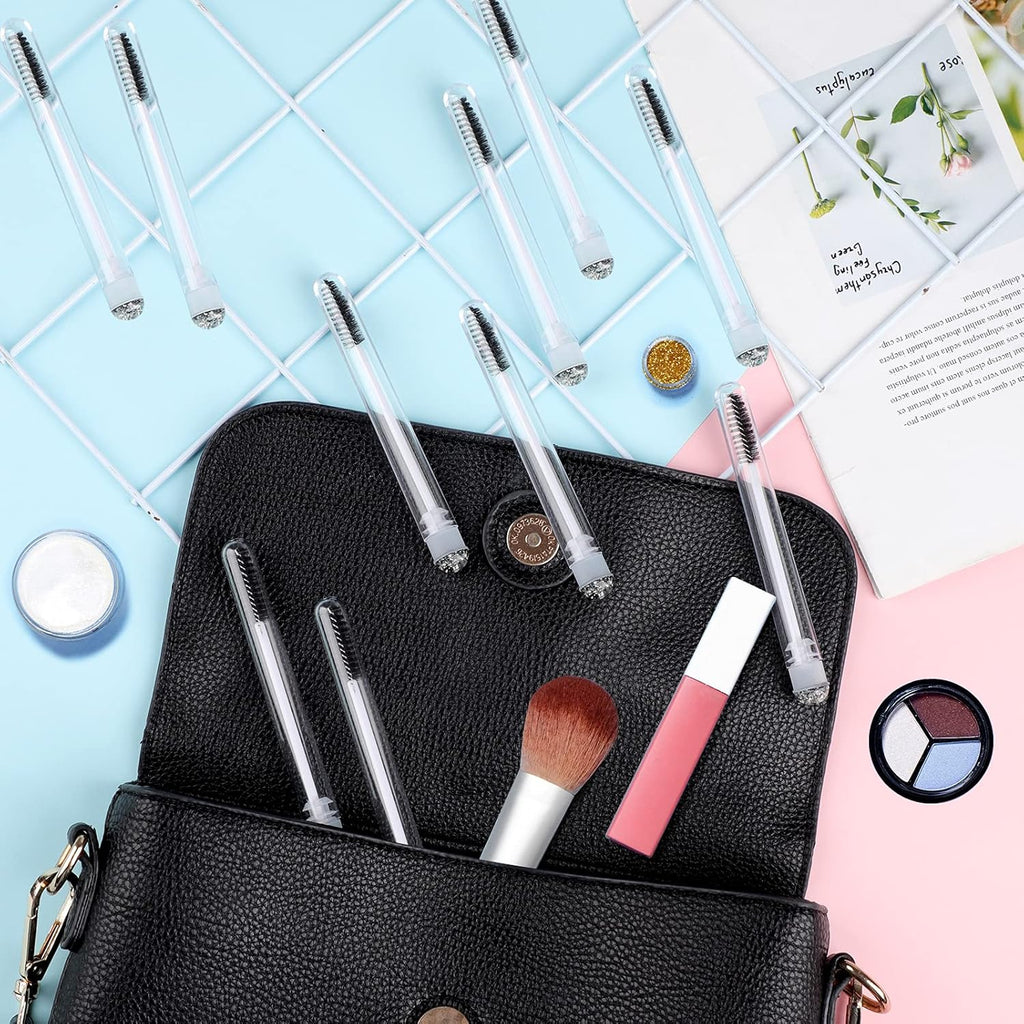 50pcs Eyelash brush Lash Wand Makeup tool Eyelash Extension supplies Cleaning brush Diamond Mascara foil black