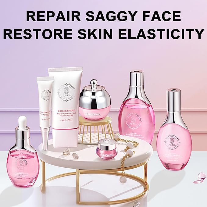 Hyaluronic Acid Anti Aging Skin Care Set Daily Skincare Kit For Women Gift Set 7 Pieces Women Beauty Set Valentine‘s day gift