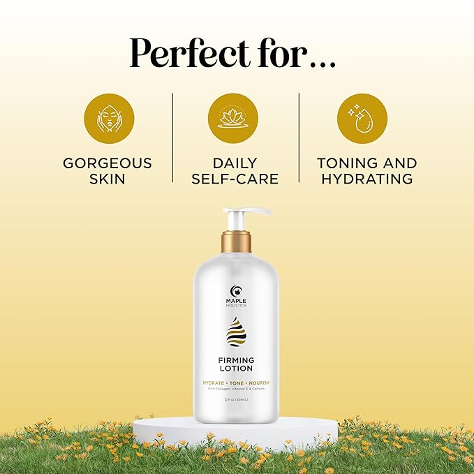 Maple Holistics Skin Firming Set with Firming Lotion and Cellulite Massage Oil Firming and Tightening Body Care Bundle