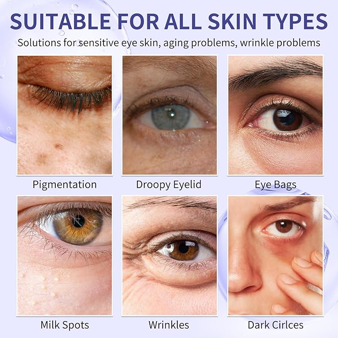 Retinol Under Eye Cream for Dark Circles and Under Eye Puffiness, Eye Repair Cream, 2 PCS Anti-Aging Hyaluronic Acid, Collagen Reduce Wrinkles Eye Cream, Lift, Firm Eyes Skin