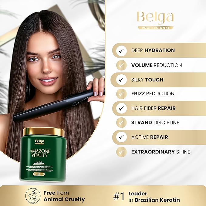 Amazone Vitality Brazilian Smoothing Keratin Treatment Mask Botox Kit - Anti-Frizz & Deep Repair. 59,9 Ounces