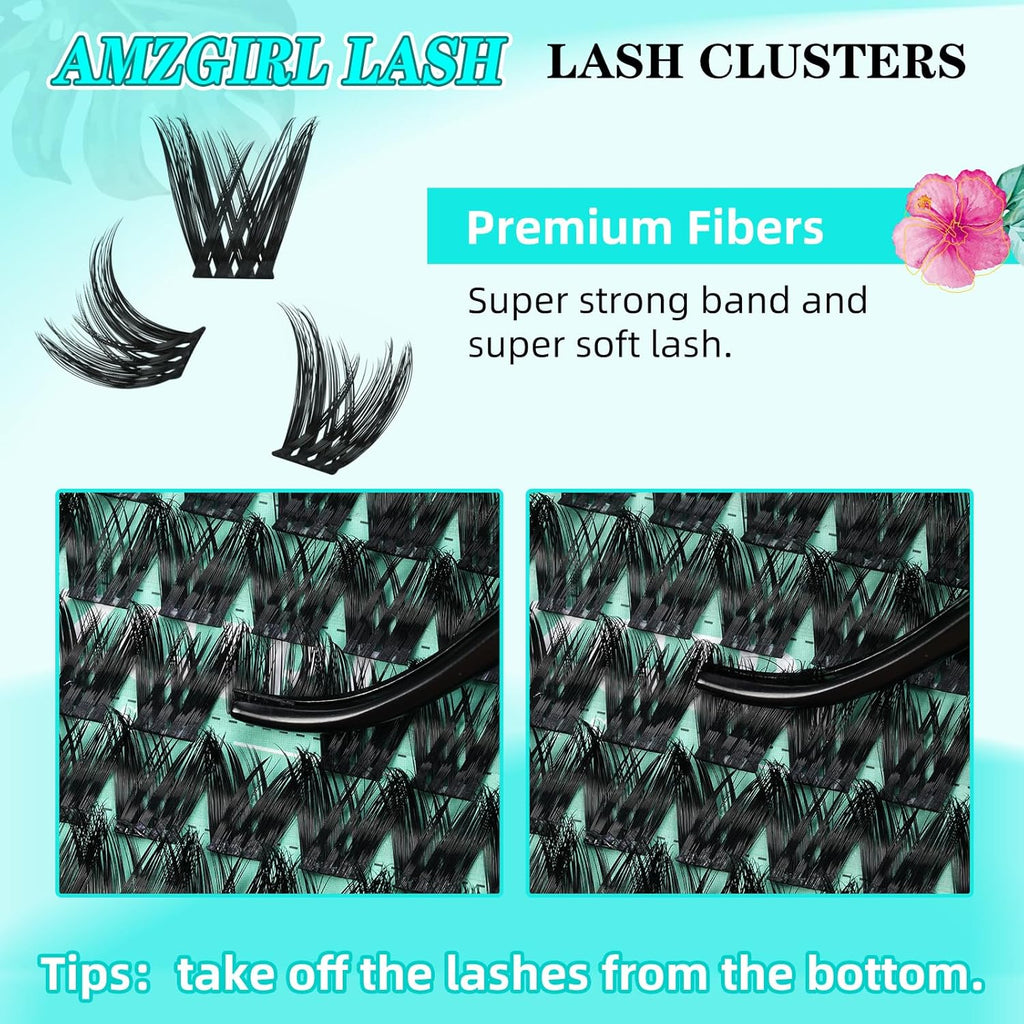 Lash Clusters Wet Look 168Pcs Eyelash Cluster Ultra-Thin Lash Band Eyelashes Extensions Spiky Anime Wide Span Lashes(Mallow,D-Mix10-18mm)