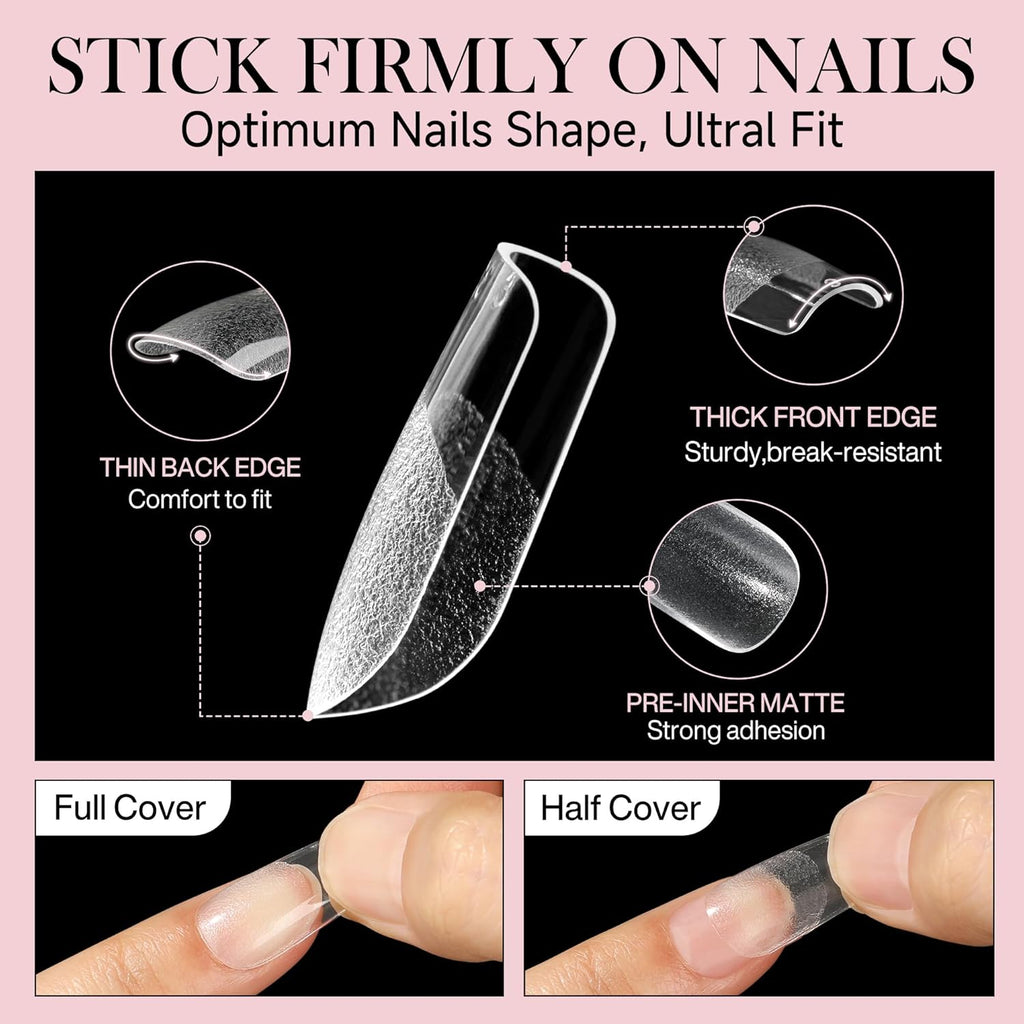 Short Square Nail Tips: 240PCS Soft Gel Pre-filed Short Square Fake Tips, 12 Sizes Full Cover Acrylic False Press On Nails for DIY Nail Art Home Salon