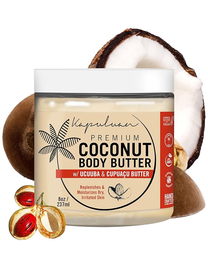 Coconut Body Butter for Women Dry Skin, Body Butter with All Natural Coconut Oil, Ucuuba Butter & Cupuaçu Butter,Body Cream Whipped Body Butter for Women (Tiger Orchid and Wild Cherry Scent)