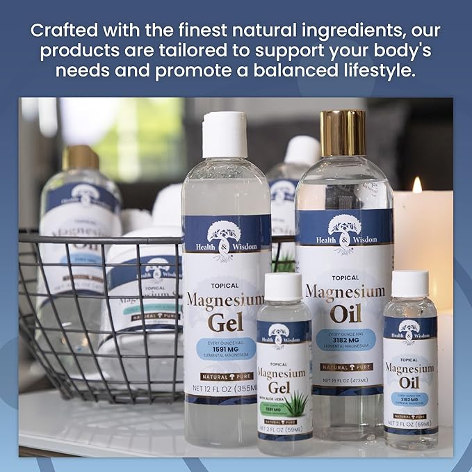 Health and Wisdom Magnesium Bath Salt - Magnesium Chloride Flakes for Bath Soak, 4X Epsom Salt Concentration, Unscented Formula, Dead Sea Sourced, Zero Additives - 2.6 Ounce