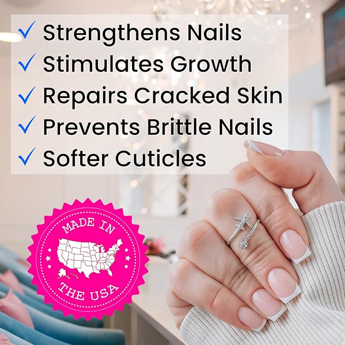 Moisturizing Cuticle & Nail Care Oil 2.3 Fl Oz - Cranberry Scented – Infused with Jojoba Oil, Aloe, Vitamin E – Nail & Cuticle Hydration, Repair, Moisturizer, Strengthener, Growth