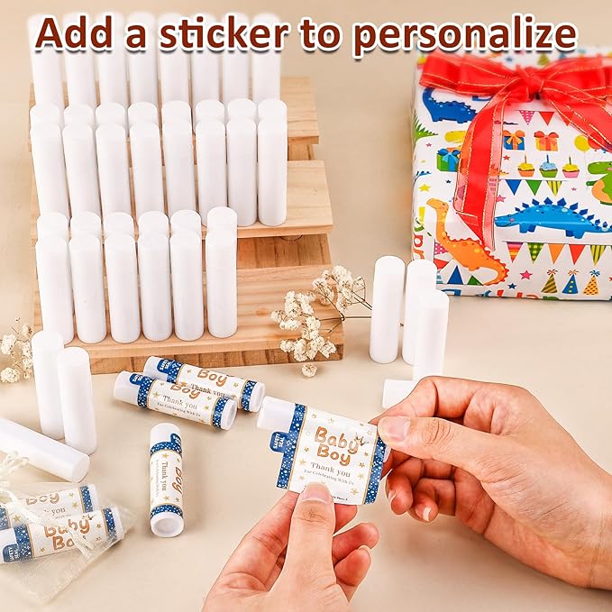 210 Pack Lip Balm Unlabeled, Natural Lip Balm Bulk Blank Tube, Personalized Lip Balms for Party Favors Adults and Bridal Shower Favors or Baby Shower Gifts-7 Flavors