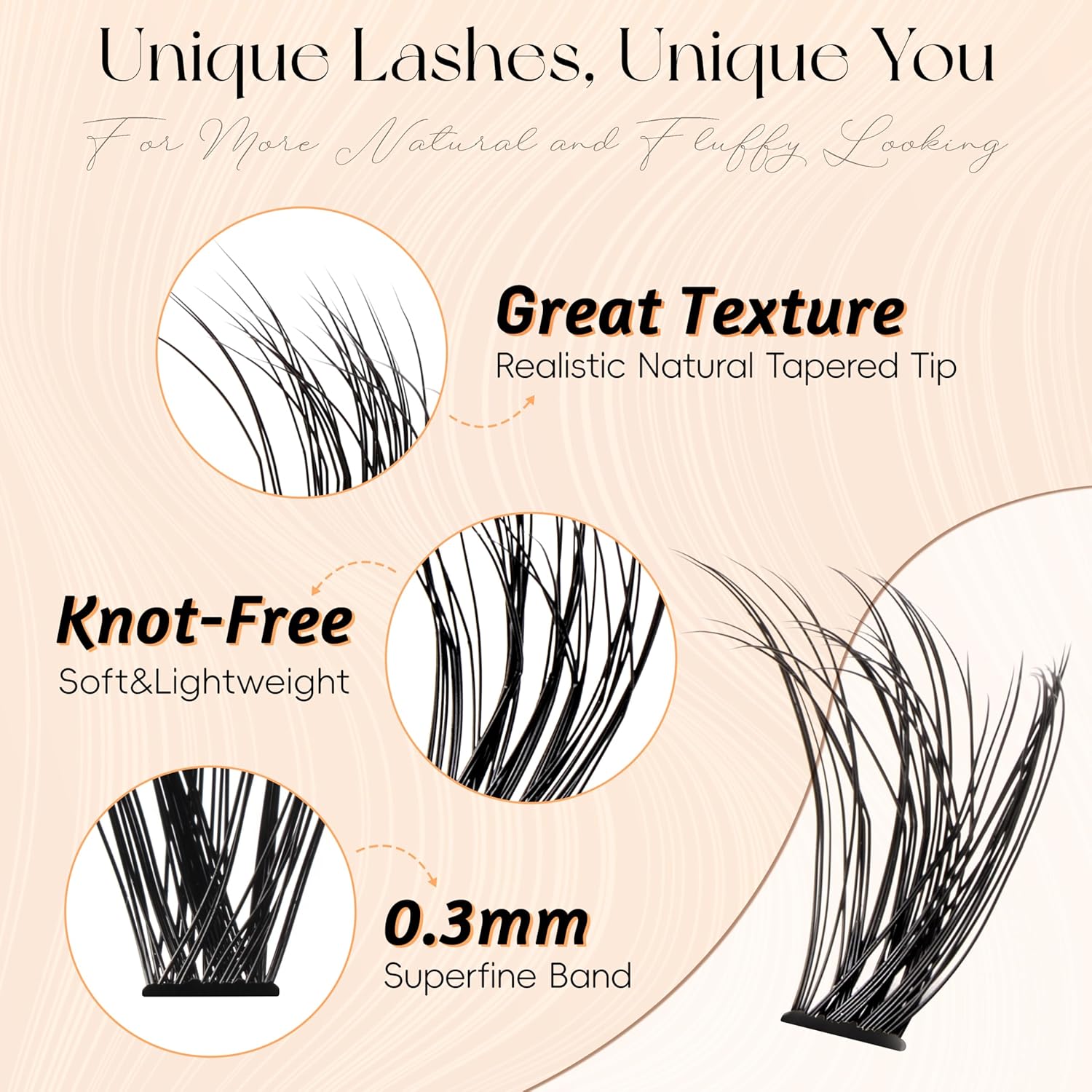 Lash Clusters DIY Lash Extensions, D Curl Individual Lashes Clusters Lashes Wispy Lash Extensions Natural Look Eyelash Clusters Mix 8-16mm(30D-0.07D-8-16mm)