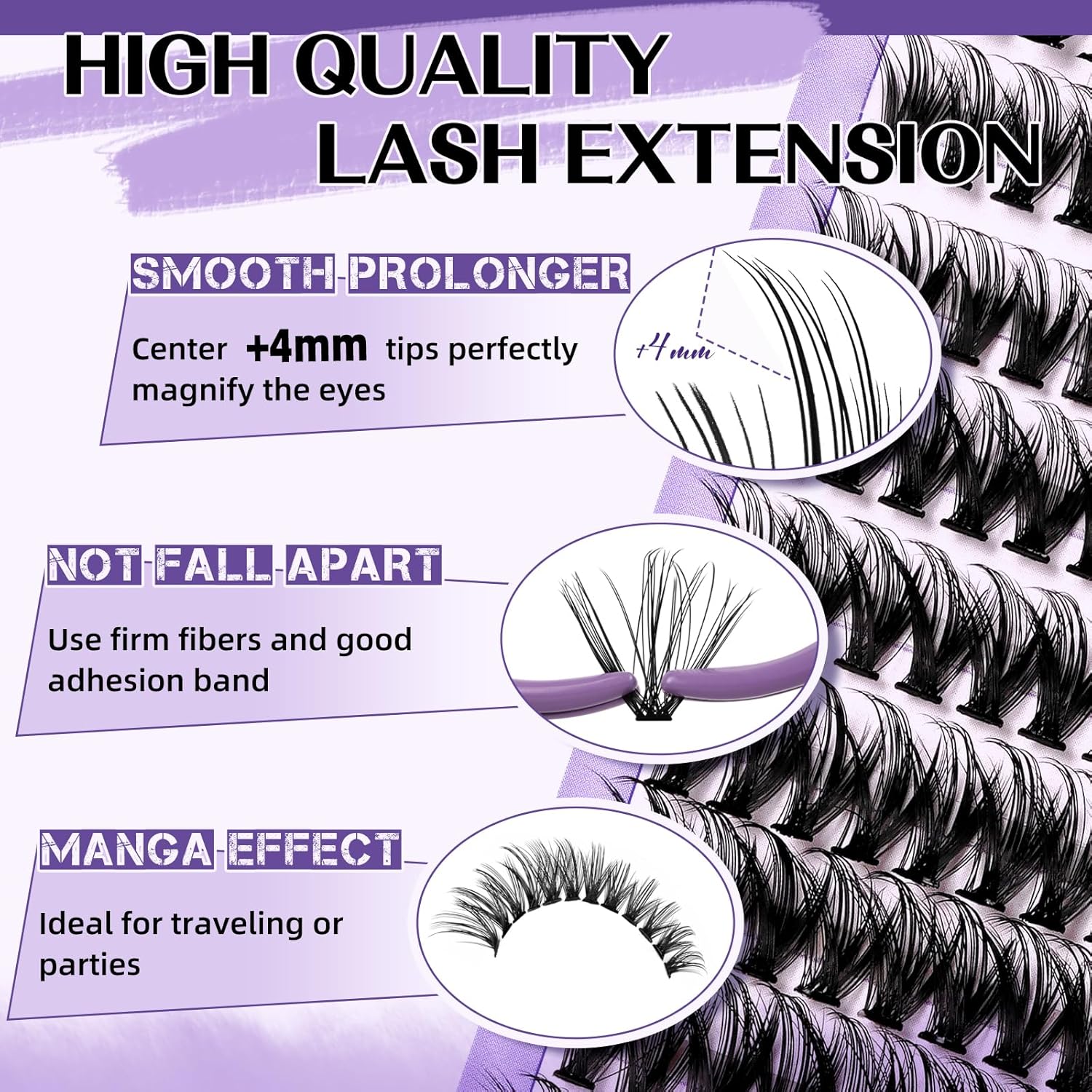 Lash Extension Kit for Beginners Eyelash Extension Kit Manga Lash Clusters Kit 280 PCS Individual Lashes Kit Volume 40D Soft D Curl Eye Lash Extension Lash Kit(Manga-40D-D-9-16MIX)