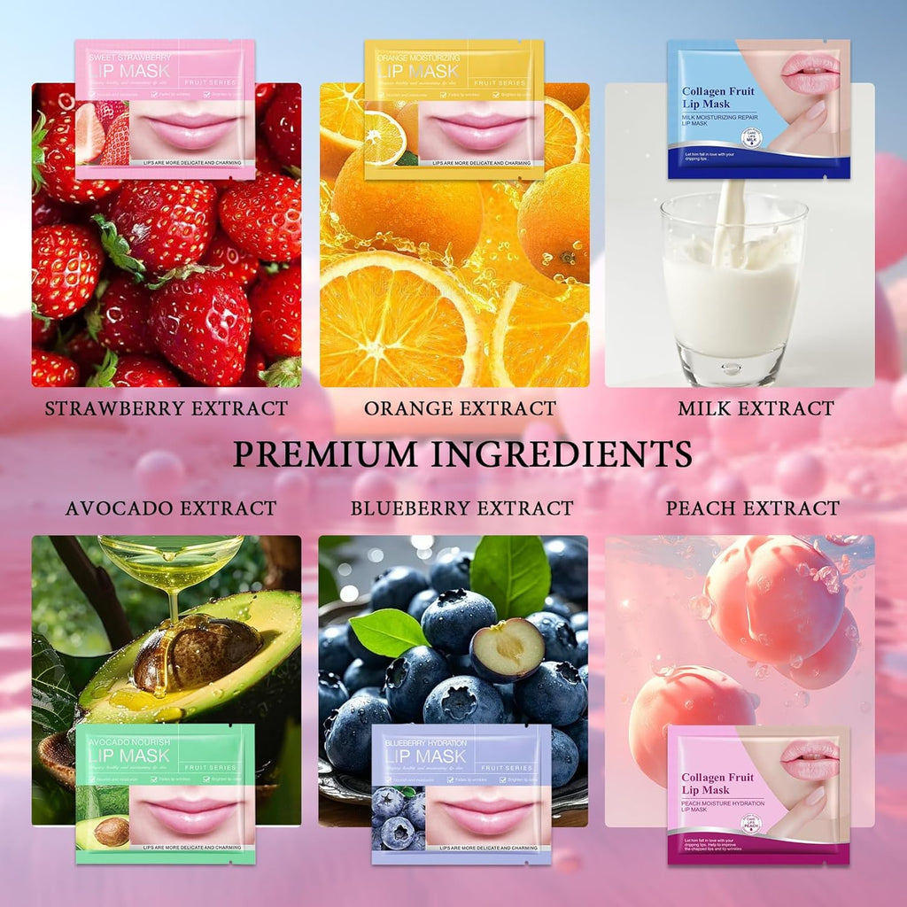 30PCS Hydrating Lip Mask,Overnight Lip Masks Bulk,Moisturizing Lip Patches Great for Dry Lips,Nourishing Lip Sleeping Mask Lip Care Kit for Women and Men