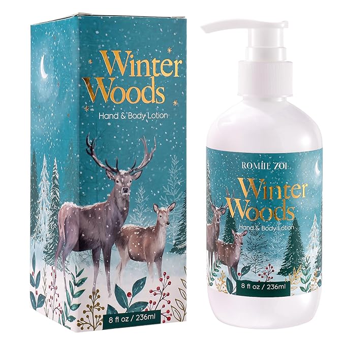 Christmas Hand & Body Lotion with Moisturizing Shea Butter for All Skin Type- Winter Woods - Christmas Pine Scent - 236 ML / 8 FL OZ