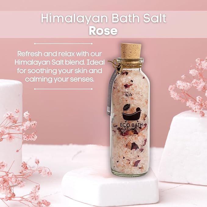 Himalayan Bath Salt - Luxurious Bath Salts for Relaxation, Skin Care, and Aromatherapy, Infused with Natural Ingredients (Various Scents) (Rose)