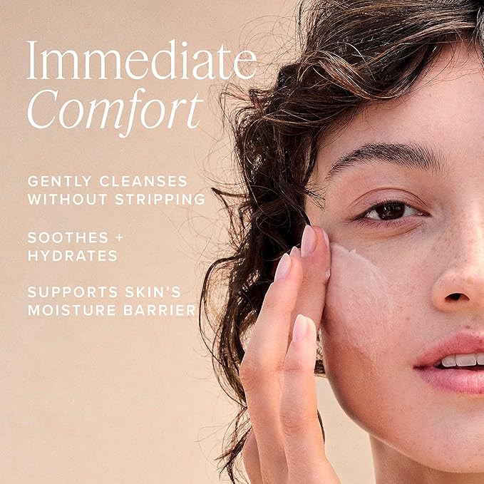 Farmacy Gentle Creamy Face Cleanser - Hydrating Facial Cleanser to Nourish + Help Remove Makeup + Impurities - Enriched with Aloe + Moringa Oil to Soothe, Purify + Refresh Skin (5 fl oz)