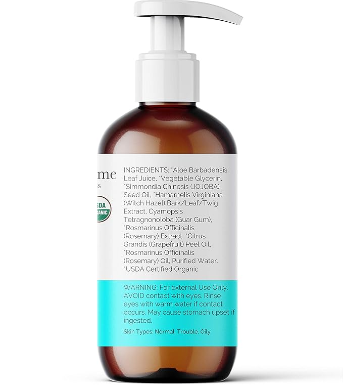 Organic Citrus Facial Cleanser Wash, 4 oz | 100% Natural, Skin Clearing Soap, Anti Blemish, Fights Acne, Non Drying, Non Oily. No Harmful Chemicals. For Women and Men.