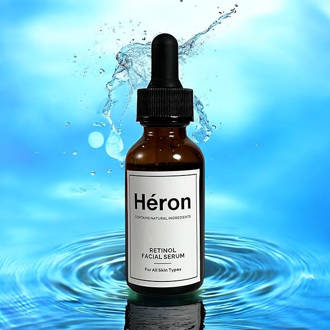 Retinol Serum for Face - 0.5% - Héron Retinol Face Serum (1 fl oz - 30 ml) – Anti-Aging, Dark Spot Remover, Pore Tightening, Wrinkle Reducing, Clinical Strength Formula