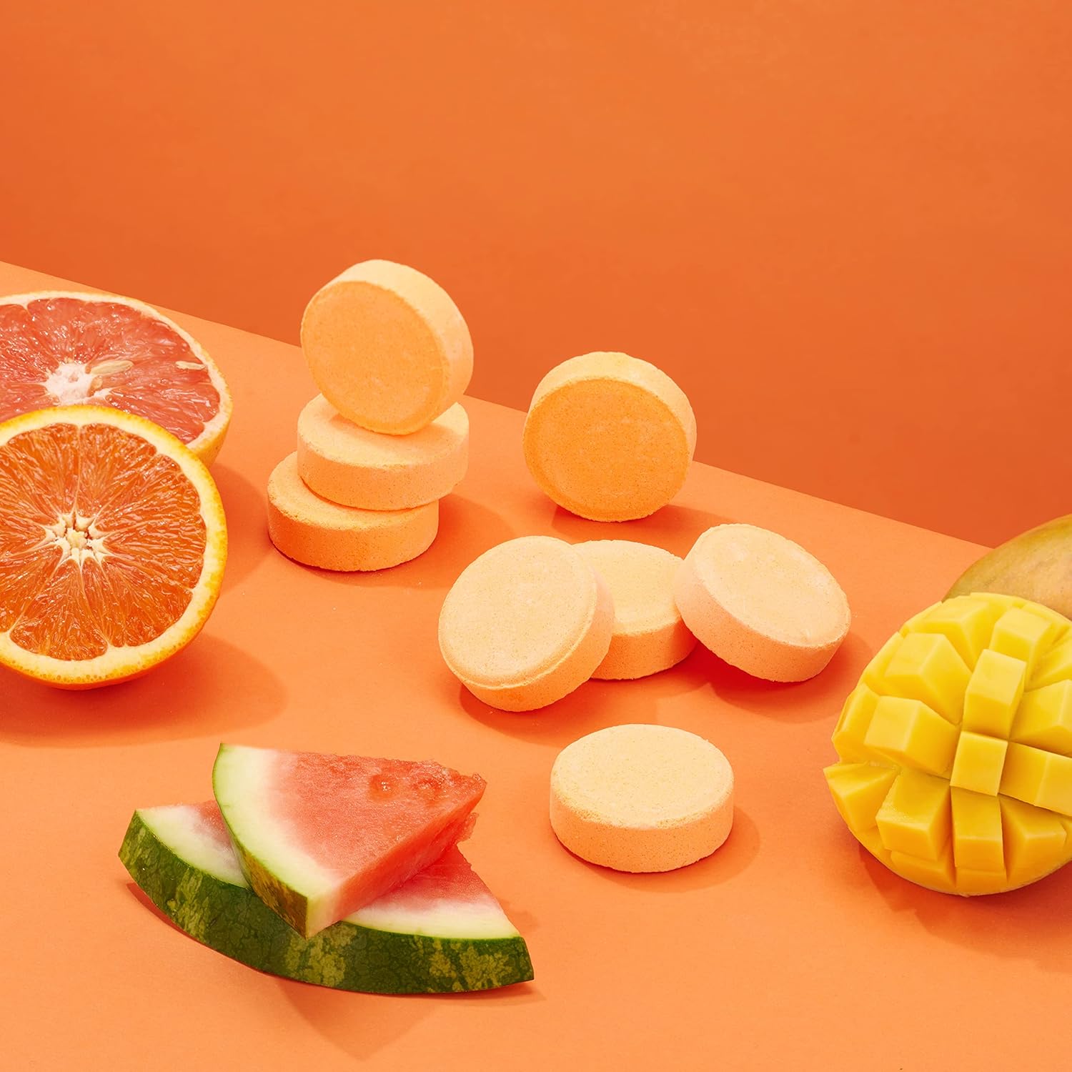 Shower Steamers Gifts for Women & Men - Orange, Watermelon, Mango, Pink Grapefruit Essential Oils Scented Aromatherapy Bath Bombs, Nasal Congestion Relief Shower Tablets, Birthday Gifts