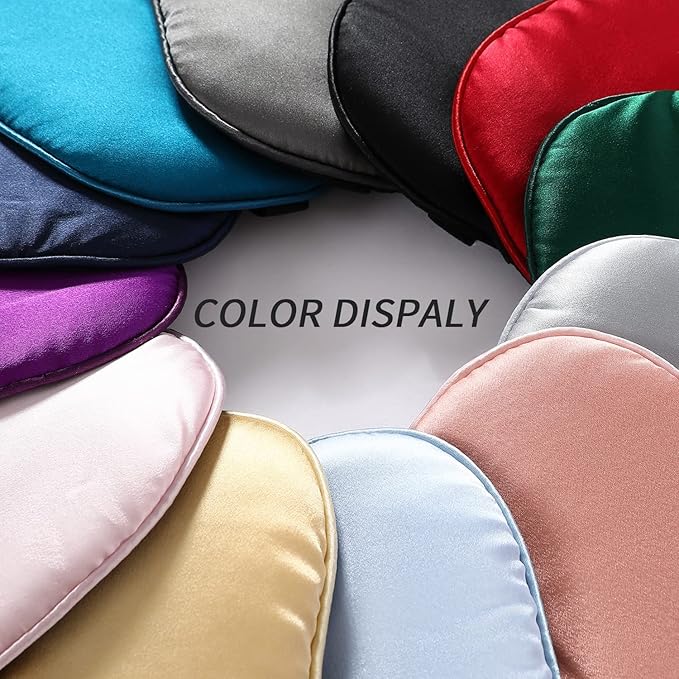 2-Pack 100% Real Natural Silk Eye Mask, Silk Sleeping Mask, Shade Puffy Eye Gift with Adjustable Straps, Sleep Eye Mask, SHJINJU Eye Mask Shade (Black and Champagne)