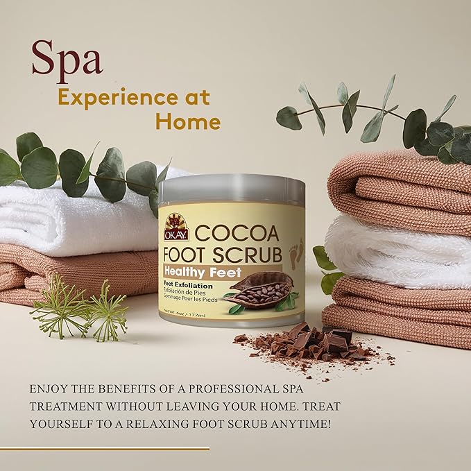 OKAY **ALL NATURAL** Cocoa Butter Foot Scrub 6oz / 177ml
