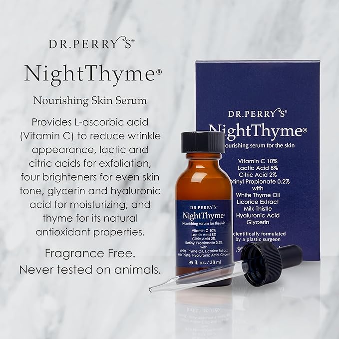 Dr. Perry's NightThyme Skin Nourishing Serum with Vitamin C and Hyaluronic Acid