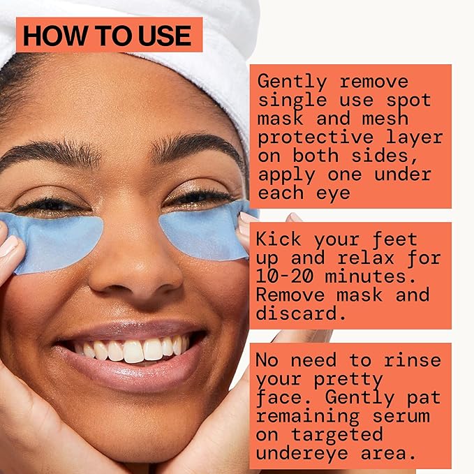 Pacifica Undereye Spot Serum Mask – Bright Eye Vitamin C Mask for Dark Circles & Hydration, Brightening Under Eye Treatment, Vegan & Cruelty-Free, 1 Pack