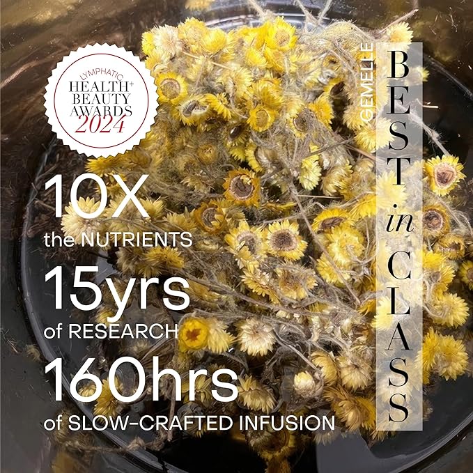 GEMELLE Lymphatic Anti-Aging Face Oil | 6x Award Winner | Packed with Vitamins C,E & A | Moisturize, Repair & Protect | Bakuchiol, Sea Buckthorn & More! | Paraben-Free, Natural Skin Care | 30ml