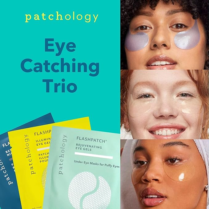 Patchology All Eyes On You Under Eye Mask - Retinol, Collagen & Green Tea Infused - Eye Gels for Dark Circles, Puffiness, & Wrinkles, Eye Patches for Night, Beauty Travel, Reduce Puffy Eyes (6 Pairs)