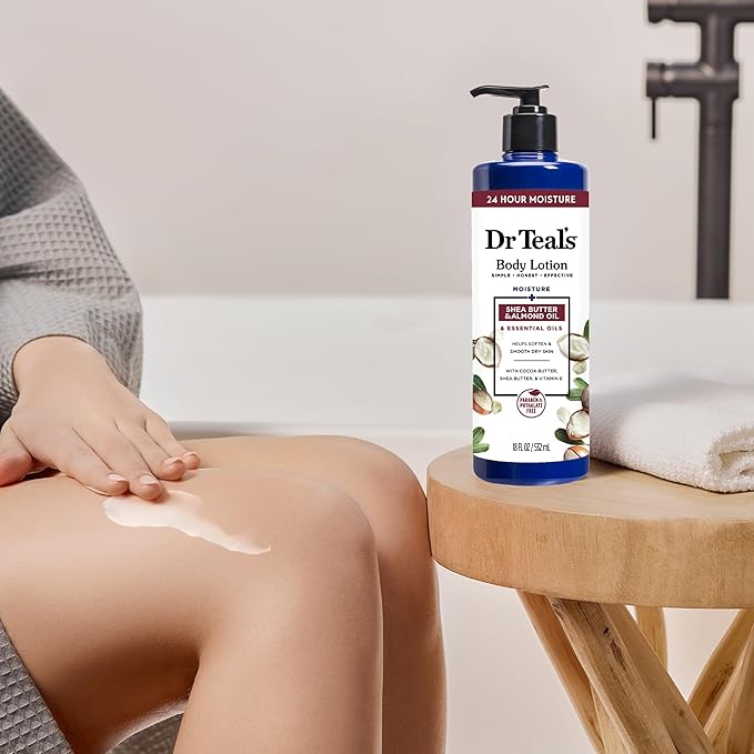 Dr Teal's Body Lotion, Shea Butter & Almond, 18 oz (Pack of 3)
