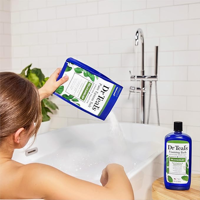 Dr Teal's Salt Soak with Pure Epsom Salt, Relax & Relief with Eucalyptus & Spearmint, 3 lbs