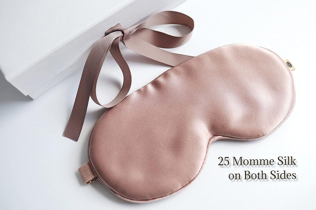 Premium Handcrafted 25 Momme Mulberry Silk Eye Mask for Sleeping (Ballerina)
