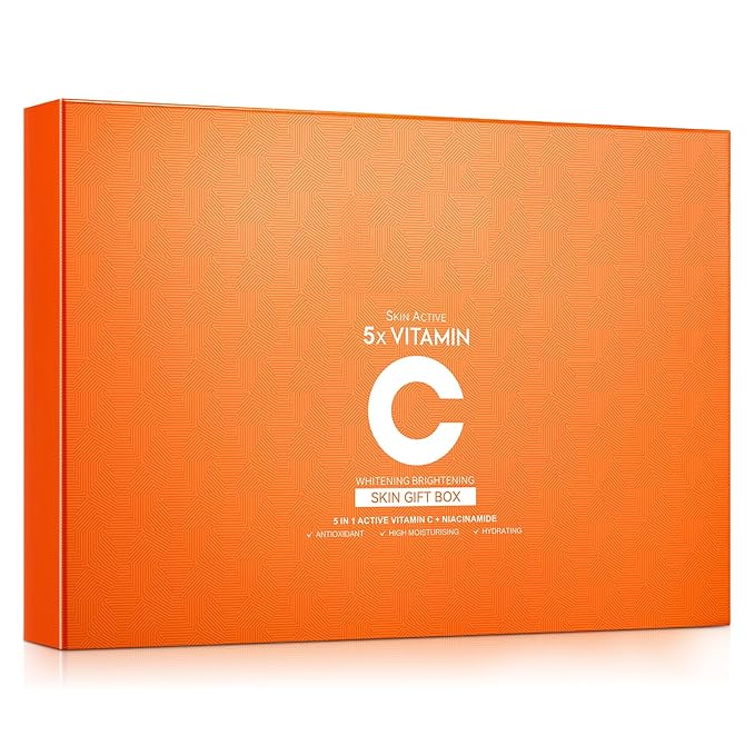 Vitamin C Skincare Set, 6-In-1 Skincare Gift Set With Facial Cleanser, Toner, Eye Cream, Serum, Lotion & Face Cream, Moisturizing Face Skin Care Kit for Anti-Aging, Anti-Wrinkle