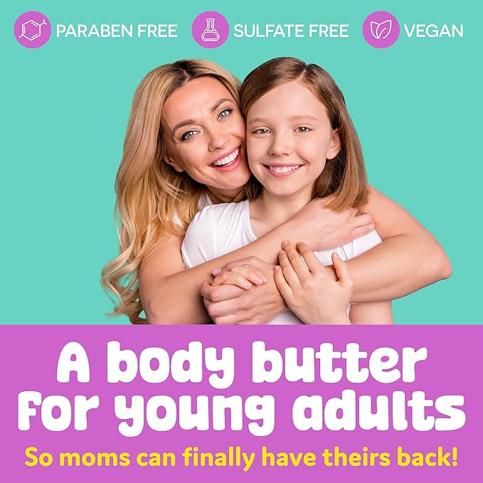 BeYoutiful Natural Body Butter for Dry Skin, Guava Passion Fruit, Cruelty Free Moisturizer for Kids & Teens, Coconut Oil & Shea Butter, 16 oz