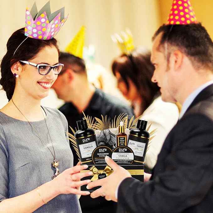 Pure Mens Bath and Body Gift Set. 7 Pc Natural Spa Gift Basket for Men. Spa Gift Set is #1 Ideal Gift for Men That Care about themselves!