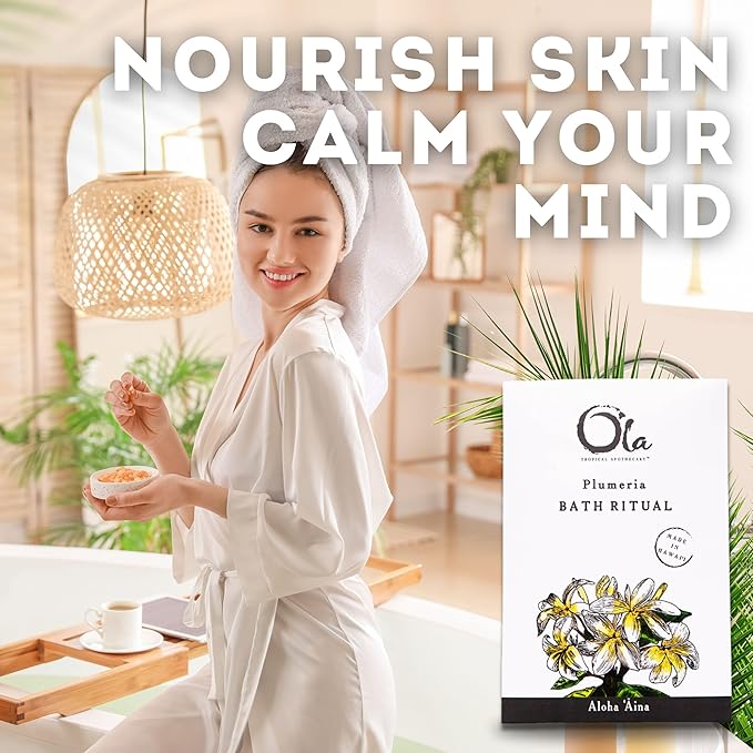 Ola Tropical Apothecary Plumeria Scented Hawaiian Sea Salt Bath Rituals - 2 oz