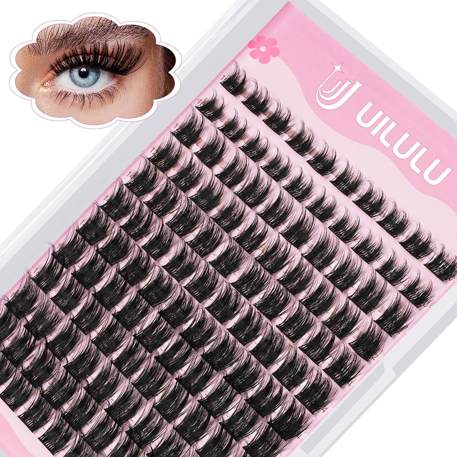 Lash Clusters kit 10-18mm DIY Lash Extension Kit 120 D Curl Lash Clusters 0.07D Wispy Individual Lashes Clusters False Eyelashes Eye Lash Extension Lash Kits Extensions Kit U05 Kit