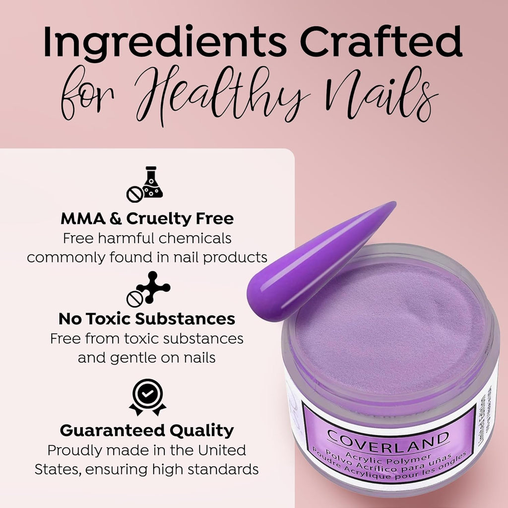 Tones Coverland Acrylic Nail Powder "Good Vibes" - Limited Edition Acrylic Powder for Nail Design, Sculpting, and Masking Nail Bed Imperfections - Professional Acrylic Nail Supplies - (1.5 Oz)