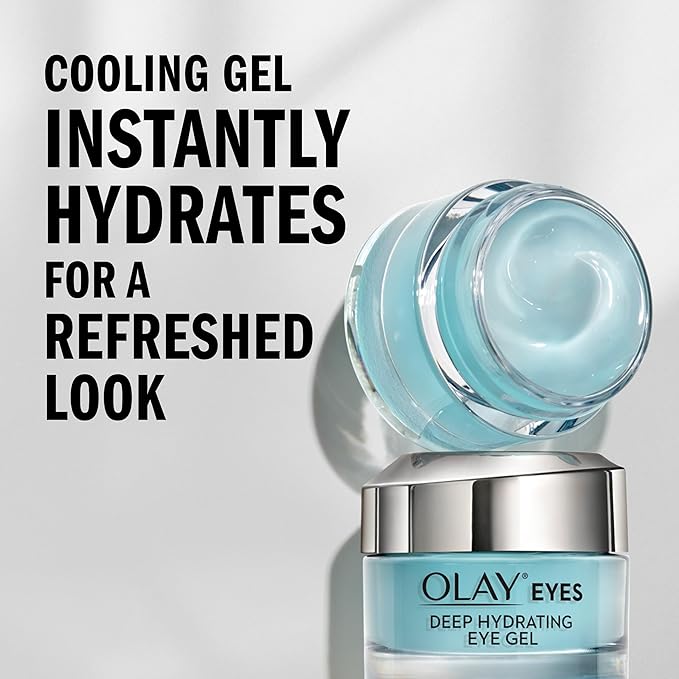 Olay Deep Hydrating Eye Gel with Hyaluronic Acid for Tired Eyes, Hydrating Gel, Cucumber, 0.5 Fl Oz